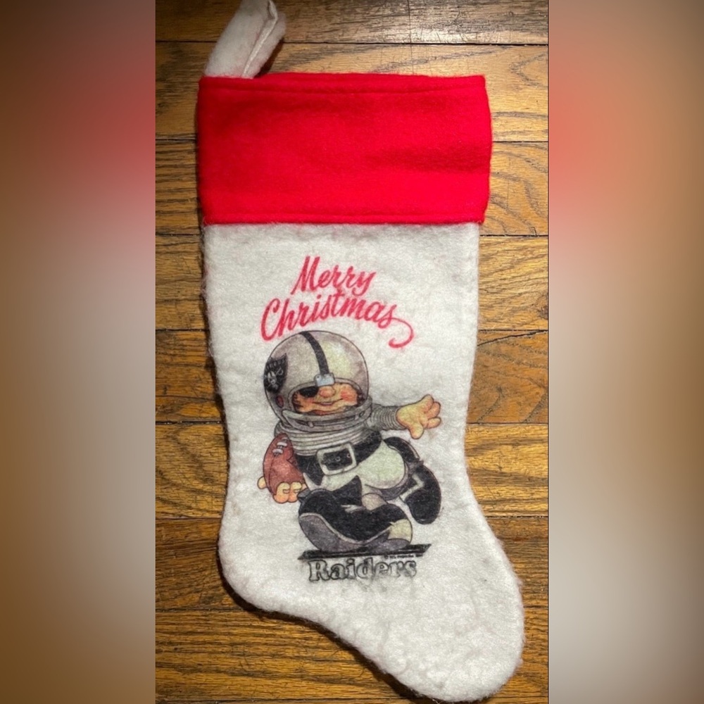Vintage Cabbage Patch Kids Raiders Christmas Holiday Stocking White